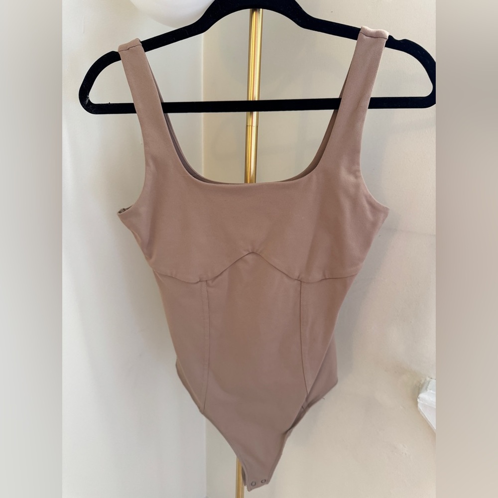 Abercrombie Corset bodysuit taupe small
